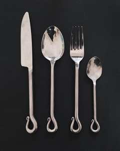 Ensemble de couverts en argent fabriqués à la main en Inde, de qualité supérieure, en acier inoxydable, pour restaurant - Product Image 6