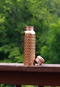 Botella Redonda de Cobre 100% Ecológica Hecha a Mano con Diseño Moderno, Tamaño Personalizable, Impresión Verde, Precio ROYAL NATURAL CRAFT - Product Image 4