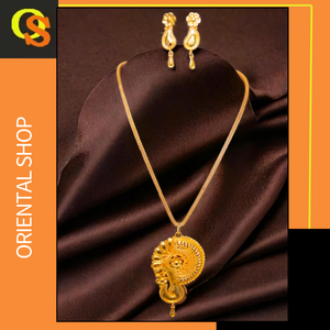 เซ็ตต่างหูสร้อยคอชุบทอง22K ชุดต่างหูสร้อยคอสไตล์อินเทรนด์ - Product Image 2