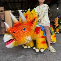 Trottinette Électrique Dinosaure 24V Réaliste en Silicone Modèle Mécanique Marque NED pour Utilisation Intérieure et Extérieure Centres Commerciaux