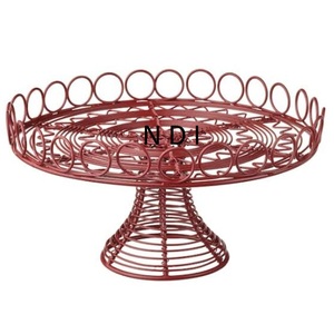 Soporte para fiesta de cumpleaños en casa, soporte para servir pasteles, superventas, acabado recubierto de polvo rojo, alambre de hierro, soporte de Metal para pasteles - Product Image 1