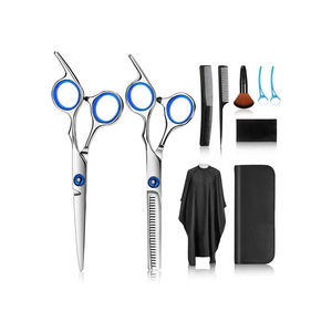 Kit de Corte de Pelo Profesional de Acero Inoxidable de 6.0 Pulgadas, Negro y Azul, Ligero y Duradero, de Alta Calidad OEM - Product Image 1