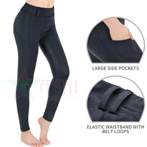 Culottes d'équitation pour femmes, respirantes, antidérapantes, jodhpurs, collants d'équitation, taille mi-haute, imperméables, coupe-vent, spandex/polyester - Product Image 5