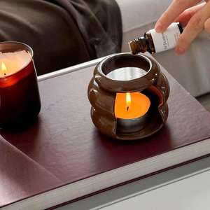 Lámpara de Perfume de Cerámica, Aromaterapia, Difusor de Aceites Esenciales, Calentador de Velas Eléctrico/No Eléctrico, Hecho a Mano, Ecológico, para el Hogar - Product Image 6