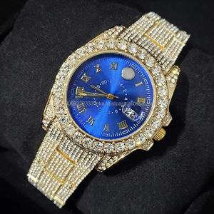 นาฬิกาหรูหราสไตล์ฮิปฮอป  ตัวเรือนสแตนเลสสตีล  ประดับเพชรโมอิสซาไนต์  ฝังเพชรคิวบิกเซอร์โคเนีย  กระจกเงา  สไตล์สตรีท - Product Image 1