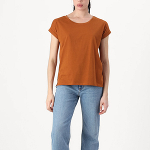 Camiseta informal de gran tamaño para mujer, nueva llegada, camisetas de algodón con cuello redondo hechas a medida, camisas para mujer - Product Image 2