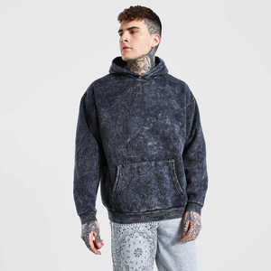 Ensemble de streetwear personnalisé de haute qualité pour hommes sweat à capuche tricoté vintage lavé à l'acide pantalons de survêtement fabricants de sweat à capuche pour hommes - Product Image 1