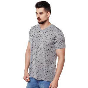 Camiseta de punto estampada ajustada informal para hombre, diseño personalizado, gran tamaño, cuello en V, transpirable, ecológica, secado rápido, nueva colección - Product Image 2