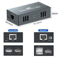 Hoomc precio de fábrica USB KVM Extender Plug and Play sobre IP fibra HDMI KVM extensor sobre Cat 6 50m con IP IR UP TO HD