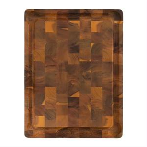 High Quality Customized Size Kitchen Tools <b>Chopping</b> <b>Blocks</b> Luxury 40x30 Acacia Wooden End Grain Cutting Board With Juice Groove - Product Image 5