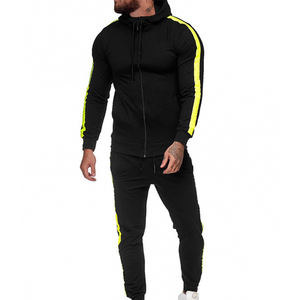 Dernier design Ensemble 2 pièces tendance pour hommes Pantalon de jogging décontracté Slim Fitness Sweats à capuche rayés Survêtement pour hommes - Product Image 4