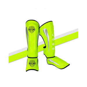 La mejor calidad Twin Style PU Leather Kickboxing & MMA Pierna Guards Muay Thai Shin Protector Gear - Product Image 3