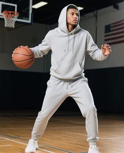 Ensemble de survêtement streetwear léger pour homme en coton 100% délavé à l'acide dégradé bleu à séchage rapide pour le jogging d'hiver avec capuche - Product Image 4