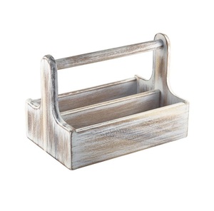 Multiuse wooden caddy storage tray with divided sections for organizing <b>remote</b> controls cosmetics or office accessories - Product Image 3
