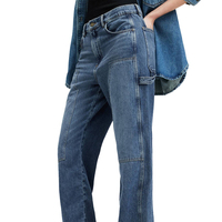 Jeans de Mezclilla Casuales para Mujer, Talla Grande, Cintura Alta, Corte Recto, Estampado Ligero, Calidad Premium, Ecológicos, Transpirables, 100% Algodón