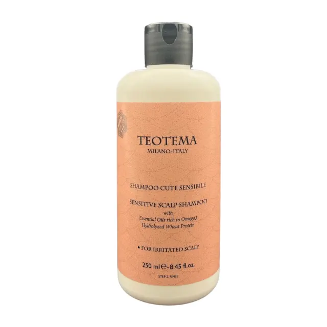 Shampooing professionnel relaxant pour cuir chevelu sensible Teotema pour cuir chevelu irrité démangeaisons dermatite séborrhéique 250ml