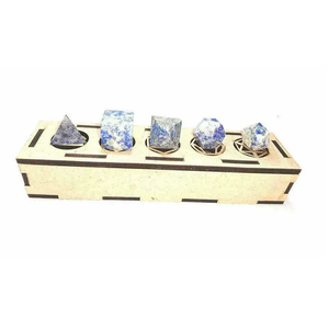 Super Pierre Géométrie Ensemble Lapis Lazuli Pierre Cristal Géométrie Bois Boîte Ensemble Platonique Solides Sacré Pierre Naturelle Géométrie Ensemble - Product Image 4