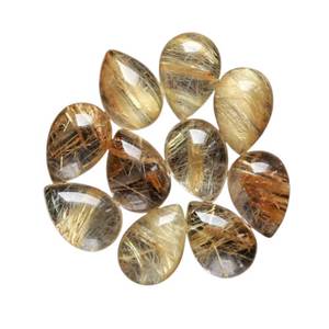 <b>Top</b> Quality Natural Golden Rutile Quartz Cabochon Loose Gemstone Making Jewelry Pendant Wire Wrapping DIY <b>Crystals</b> Wedding Gift - Product Image 2