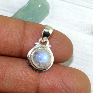 Collar de joyería fina con colgante de piedra lunar Simple de Plata de Ley 925 de la mejor calidad para niñas estampadas 925 - Product Image 5