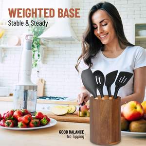 ที่วางภาชนะทำจากไม้อะคาเซียสำหรับตกแต่งเคาน์เตอร์ห้องครัวอุปกรณ์จัดของใช้ในครัว - Product Image 4