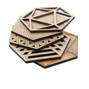 Posavasos de madera rectangular con patrón geométrico moderno para mesa de comedor, oficina y decoración del hogar con un elegante diseño de Chevron - Product Image 1