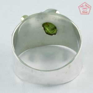Wholesale Rough Peridot Gemstone Two Tone <b>Ring</b> <b>Indian</b> Silver Jewelry 925 Sterling Silver <b>Ring</b> Supplier Fine Exclusive Women Jewe - Product Image 4