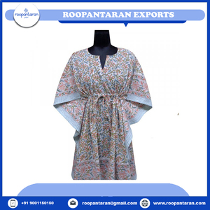 Kaftans คาฟตันผ้าฝ้าย100% ขนาดฟรีไซส์อินเดียพิมพ์ลายสวยงาม - Product Image 6