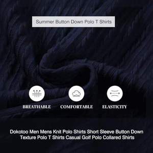 Men's Golf Solid ODM Anti-Pilling Breathable Polyester/Cotton Knit Fabric Button-<b>Down</b> Jersey Casual Collar Embroidered Short - Product Image 6