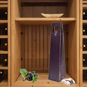 Bolsa de Vino Portátil de Cuero Repujado Salva, Estuche para una Sola Botella con Asa para Viajes, Embalaje para Regalo - Product Image 1