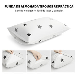 Juego de Funda Nórdica con Cierre y Funda de Almohada 100% Poliéster Tejido Liso, Suave y Transpirable para un Sueño Reparador, Uso Doméstico - Product Image 3