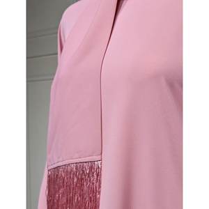 2025 nouveau Style couleur unie manches chauve-souris conception femmes vêtements pour robe Eid personnalisé dames Abaya robe musulmane - Product Image 3