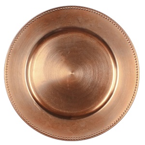 Magnifique assiette de service en cuivre écologique, finition brillante, design martelé, pour servir la nourriture à la maison, dans les hôtels, les restaurants, lors de fêtes et d'événements - Product Image 2