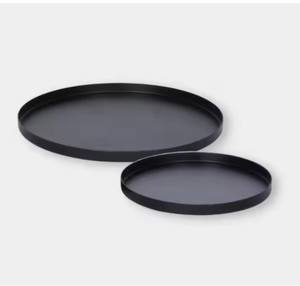 Plateau de service en métal avec poignée Forme ronde pour la maison et l'hôtel Plateau de service alimentaire de table - Product Image 1