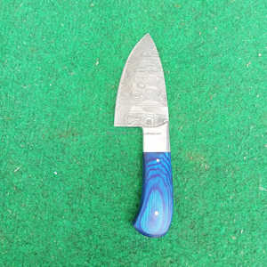 Cuchillo de chef de Damasco hecho a mano, mango de madera Pakka, cuchillo de cocina pequeño de acero de Damasco para deshuesar, cuchillo de cocina con cubierta de cuero - Product Image 3