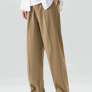 Pantalones Formales de Moda Europea y Americana para Hombre, Pantalones Bellini de Alta Calidad, Corte Holgado, Color Caqui, Chinos Elásticos - Product Image 1