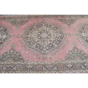 4.7x13 ft Vintage Rug, Turkish <b>Runner</b> Rug, <b>Red</b> Blue Animal Print Rug - Product Image 5