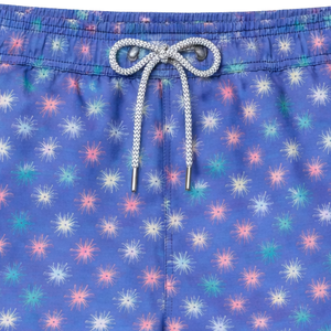 <b>Men</b> Recycled Swim Shorts Multicolor Starfish Print Quick Dry Beach Swim <b>Trunks</b> with Elastic Waist Drawstring Pockets - Product Image 3