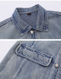 Servicio OEM, Chaqueta Acolchada de Mezclilla Tejida para Hombre, Color Sólido, Bolsillos 3D, Reversible, Impermeable, Transpirable, Ecológica, Casual - Product Image 4