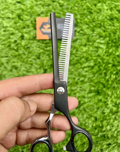 Ciseaux de coiffure professionnels noirs et argentés de 6 pouces en gros cisaillement de coupe et d'amincissement tranchant pour barbier - Product Image 2