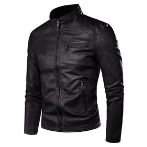 Chaqueta de Cuero Vintage Casual para Motocicleta, Primavera, Otoño, Diseño con Bolsillos, Chaqueta de Cuero PU para Hombre - Product Image 6