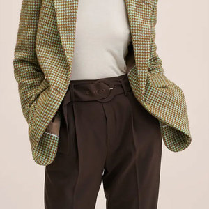 Pantalon décontracté pour femmes, pantalon ample de bureau, taille haute, jambes larges, couleur noire - Product Image 5