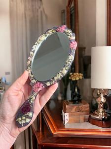 Resin Hand <b>Mirror</b> with Smooth Glossy Finish Perfect for Daily Use Makeup or Decorative Purposes Adding Stylish touch - Product Image 3