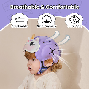 <span class=keywords><strong>Casque</strong></span> de sécurité pour bébé Mambobaby Purple Unicorn Wings, protège-tête réglable pour tout-petits pour ramper et marcher - Product Image 2