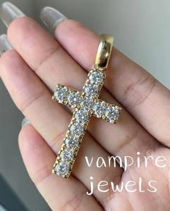 Collar de Cruz de Moissanita Chapado en Rodio de Acero Inoxidable de Alta Demanda para Regalos, Eventos Religiosos, Bodas, Ocasiones Espirituales, Unisex - Product Image 3