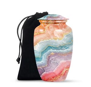 Urna vibrante con patrón de ágata para recuerdo de cenizas humanas y Urna conmemorativa de tamaño completo urna decorativa personalizada pequeña y grande - Product Image 1