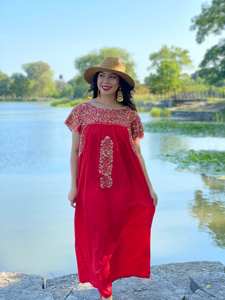 2025ชุดเดรสปักสไตล์เม็กซิกันสำหรับผู้หญิงชุดเดรสปักลายแฟชั่นสไตล์ชาวเม็กซิกันผ้าฝ้ายสไตล์โบฮีเมียนสำหรับผู้หญิงใหม่ - Product Image 3