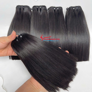 Produit phare : Extensions de cheveux humains vierges vietnamiens, lisses comme des baguettes, en trame, Super Double Drawn - Product Image 5