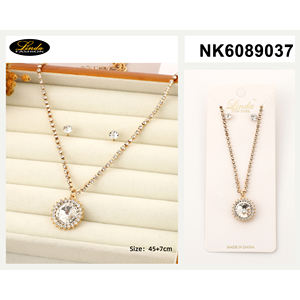 Conjunto de Collar y Aretes de Cristal con Flores de Linda Fashion, Chapado en Oro, Joyería para Mujer para Fiestas - Product Image 3