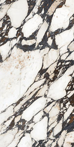 Carreaux de sol en porcelaine vitrifiée effet marbre naturel finition brillante moderne pour villas de luxe - Noir résistant à l'usure - Product Image 4