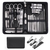 Kits de manucure et pédicure professionnels de luxe en acier inoxydable 5-en-1, instruments de soin de beauté pour salon, boîte légère et portable